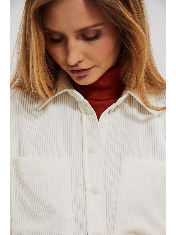 Moodo Кремава дамска риза от велур Moodo