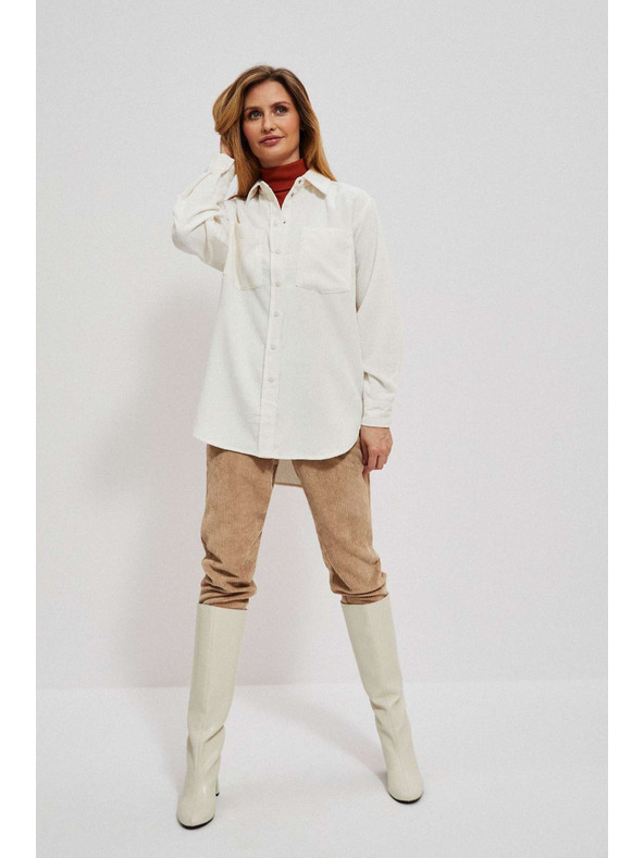 Moodo Кремава дамска риза от велур Moodo