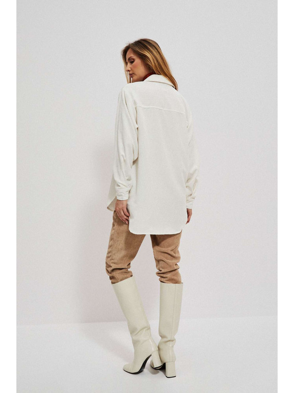 Moodo Кремава дамска риза от велур Moodo