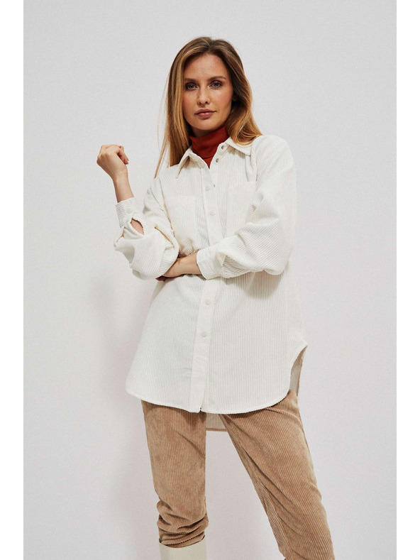 Moodo Кремава дамска риза от велур Moodo