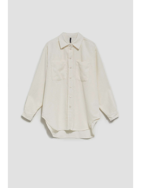 Moodo Кремава дамска риза от велур Moodo