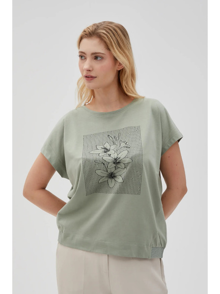 Moodo Дамска маслинено зелена тениска Moodo