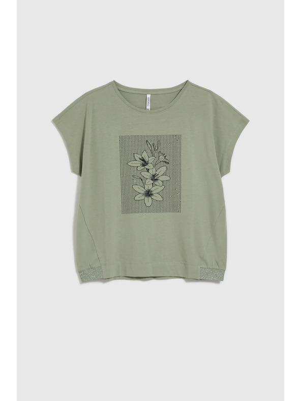 Moodo Дамска маслинено зелена тениска Moodo