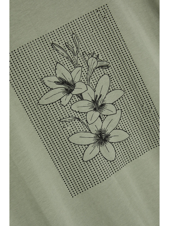 Moodo Дамска маслинено зелена тениска Moodo