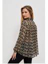 Moodo Бежово-черна дамска риза с шарки Moodo