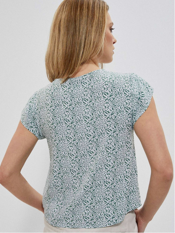 Moodo Бяло-зелена дамска шарена риза Moodo