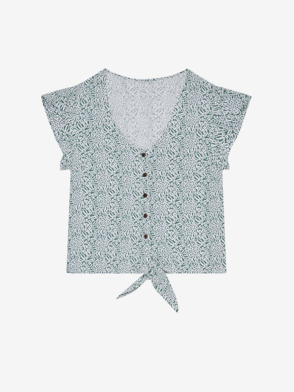 Moodo Бяло-зелена дамска шарена риза Moodo