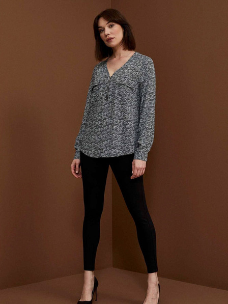 Moodo Черно-бяла дамска блуза с шарка Moodo