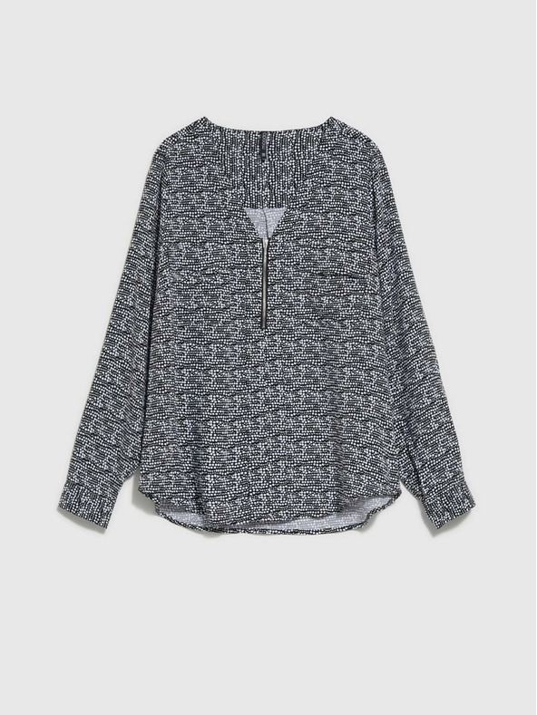 Moodo Черно-бяла дамска блуза с шарка Moodo