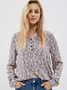 Moodo Бяла и сива дамска риза с шарки Moodo