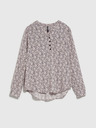 Moodo Бяла и сива дамска риза с шарки Moodo