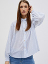 Moodo Бяло-синя дамска раирана риза Moodo