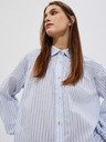Moodo Бяло-синя дамска раирана риза Moodo