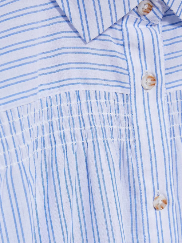 Moodo Бяло-синя дамска раирана риза Moodo