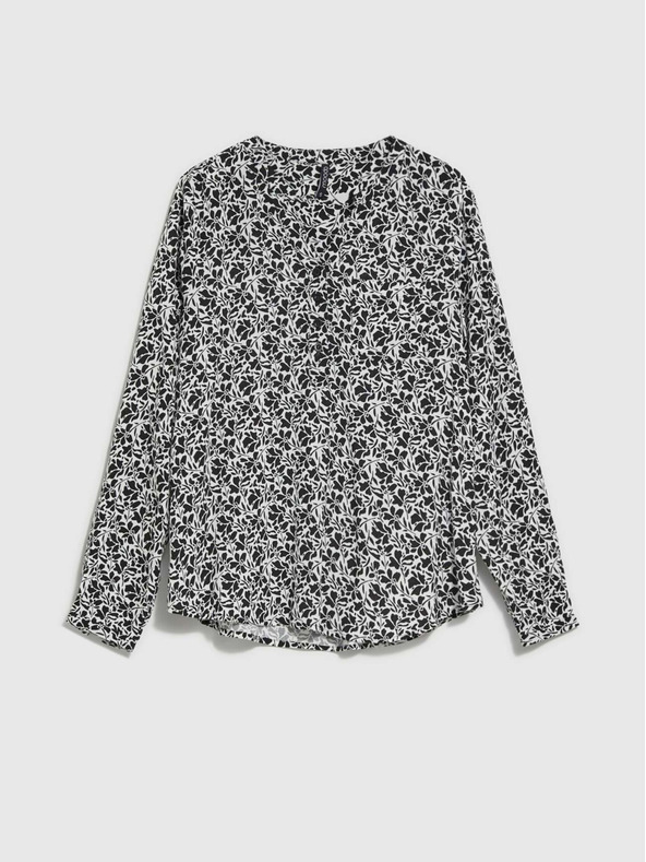 Moodo Бяло-черна дамска риза на цветя Moodo