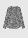 Moodo Бяло-черна дамска риза на цветя Moodo