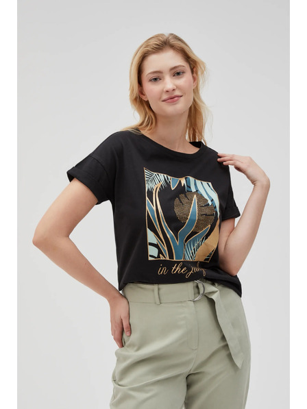 Moodo Дамска черна тениска Moodo