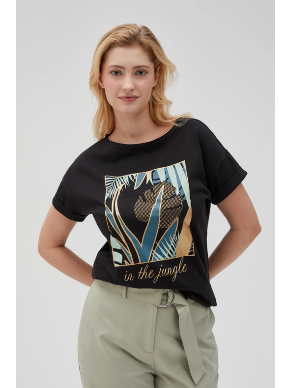 Moodo Дамска черна тениска Moodo