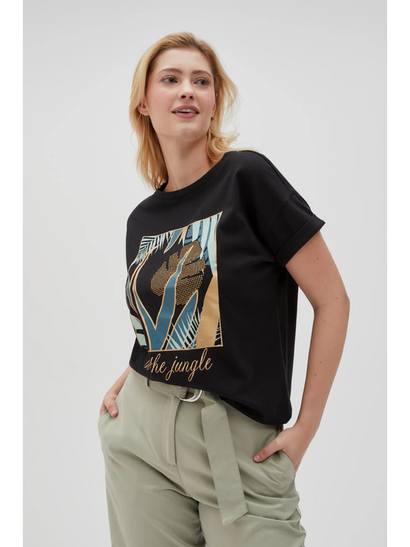 Moodo Дамска черна тениска Moodo