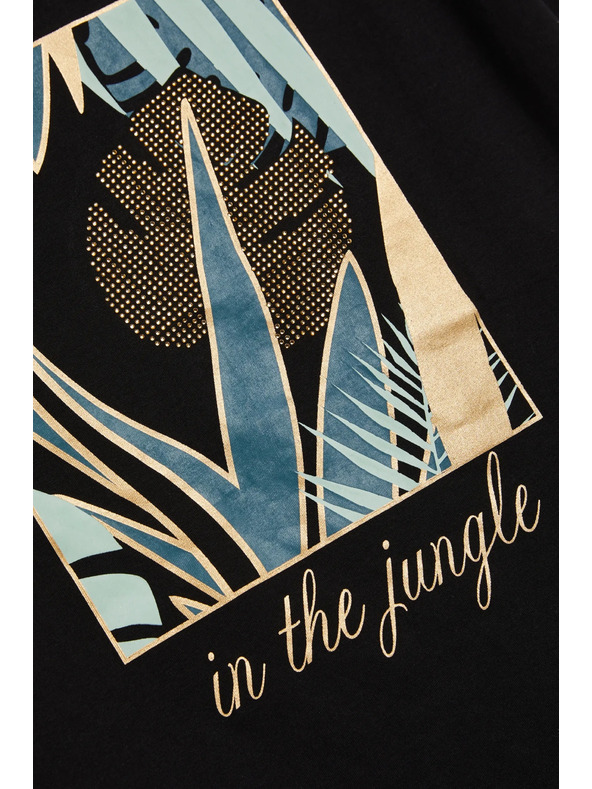 Moodo Дамска черна тениска Moodo