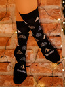 Fusakle Черни дамски чорапи с шарки Fusakle Trees in Winter