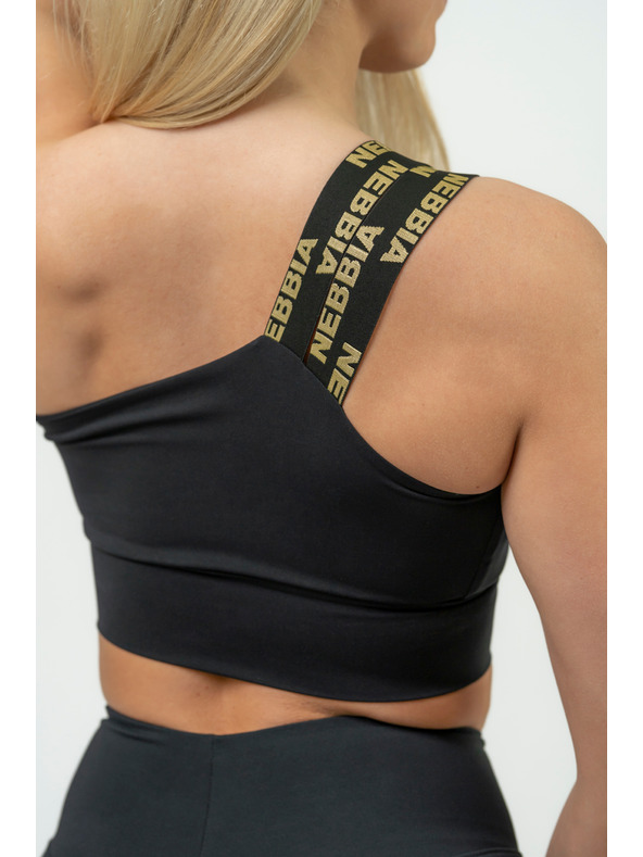 Nebbia NEBBIA Дамски спортен сутиен с висока поддръжка INTENSE Asymmetric 841 Gold Nebbia