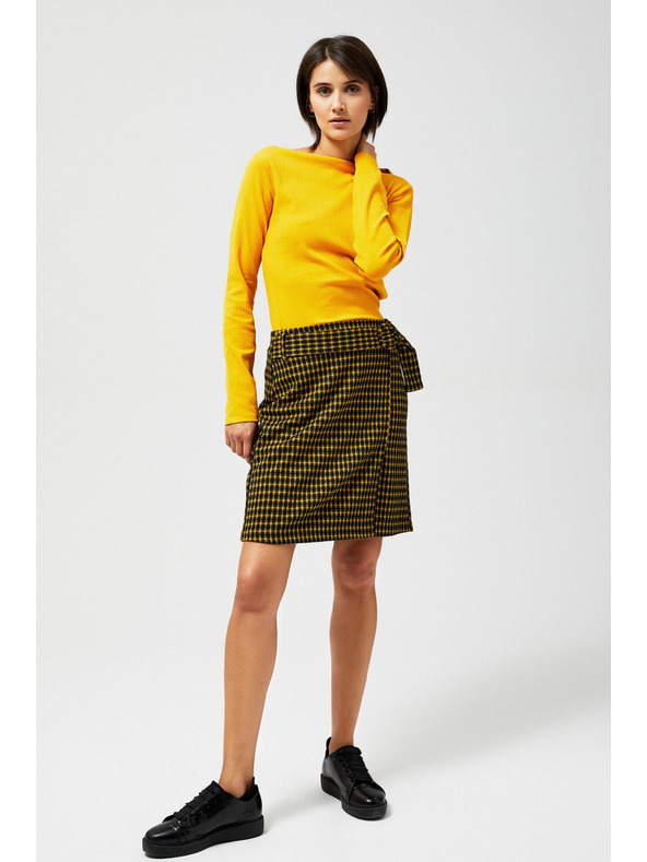 Moodo Черно-жълта карирана дамска пола Moodo