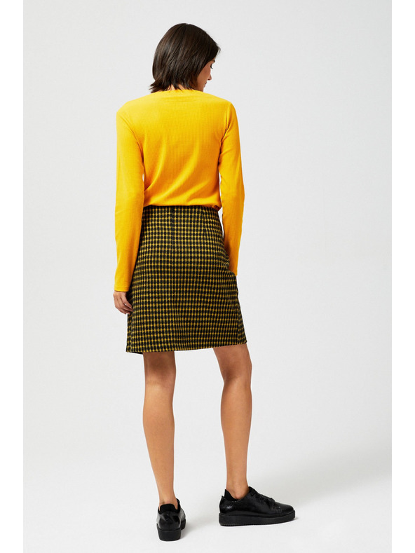 Moodo Черно-жълта карирана дамска пола Moodo