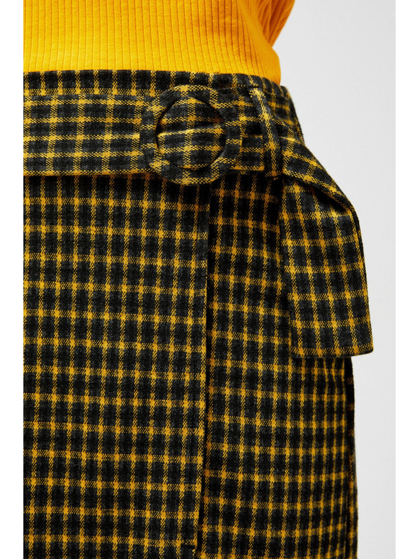 Moodo Черно-жълта карирана дамска пола Moodo