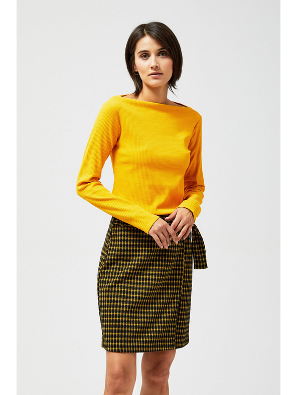 Moodo Черно-жълта карирана дамска пола Moodo