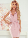 numoco Рокля със златен цип и връзка - мръснорозова Numoco