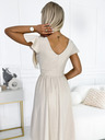 numoco Рокля с деколте и къс ръкав - бежова Numoco MATILDE