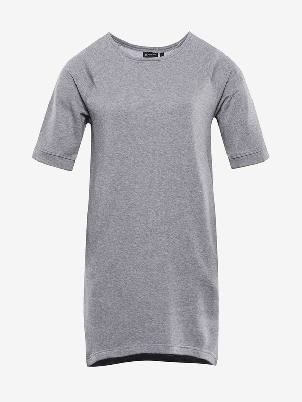 ALPINE PRO Alpine Pro сива дамска памучна рокля MOLEDA