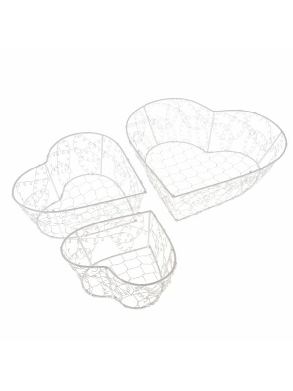 Casa de Engel Метална кошница - сърце - комплект 3 броя, 0/36