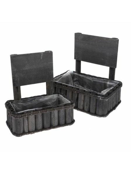 Casa de Engel Дървен капак за саксия с PVC - комплект от 2 броя, 0/8