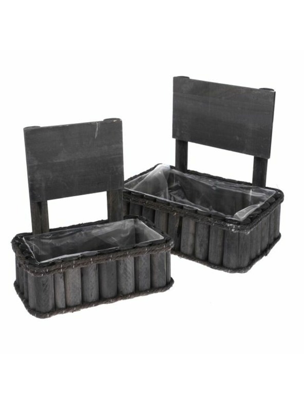 Casa de Engel Дървен капак за саксия с PVC - комплект от 2 броя, 0/8