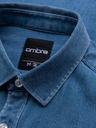 Ombre Clothing Мъжка риза от деним с лиосел и бродерия на гърдите - синя Ombre Clothing