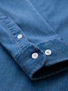 Ombre Clothing Мъжка риза от деним с лиосел и бродерия на гърдите - синя Ombre Clothing
