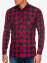Ombre Clothing Мъжка карирана риза с дълъг ръкав K282 - червена/тъмносиня