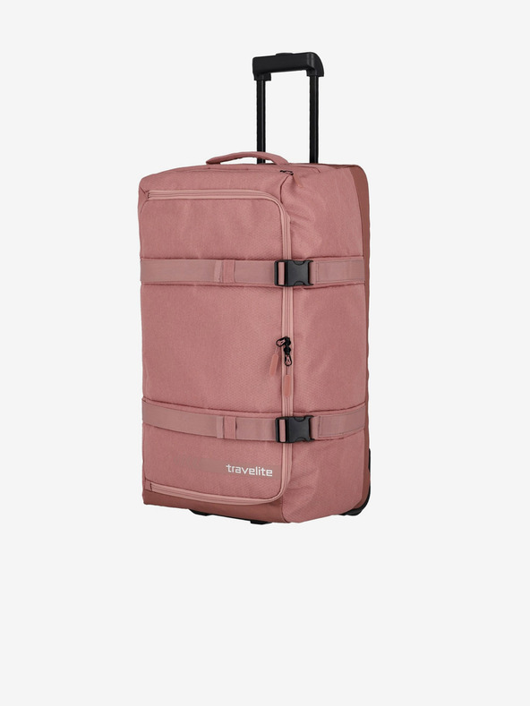 Travelite Розова чанта Travelite Kick Off Wheeled Duffle Bag L Rosé