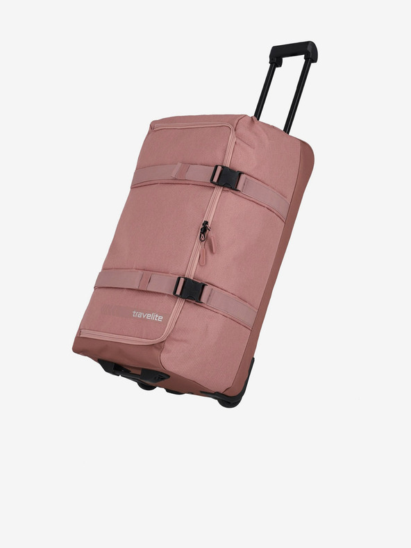 Travelite Розова чанта Travelite Kick Off Wheeled Duffle Bag L Rosé