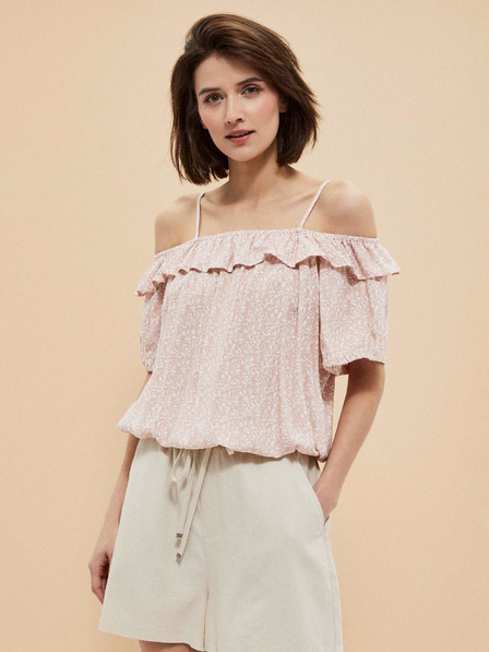 Moodo Светлорозова дамска шарена блуза Moodo