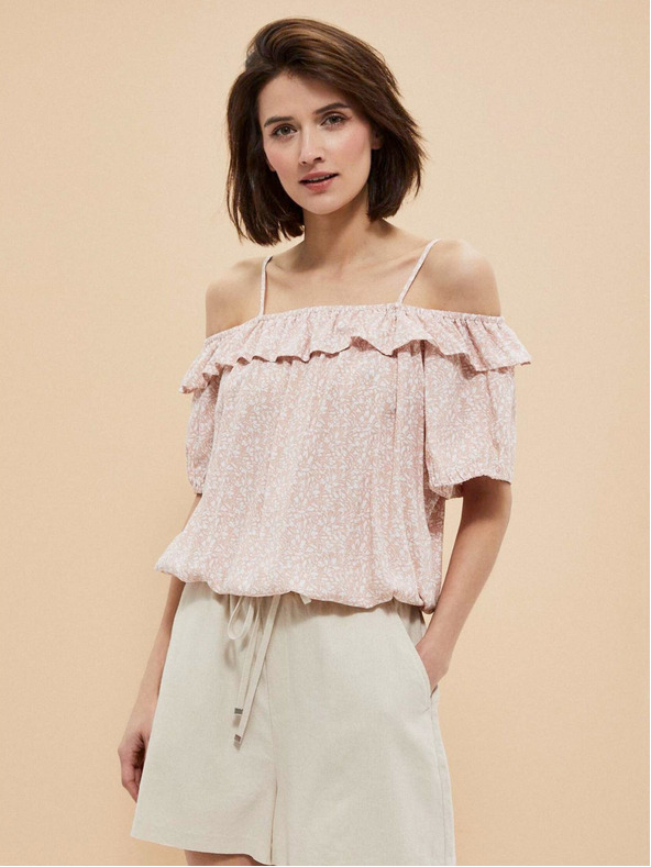 Moodo Светлорозова дамска шарена блуза Moodo