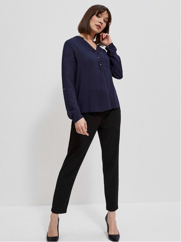 Moodo Тъмно синя дамска риза Moodo