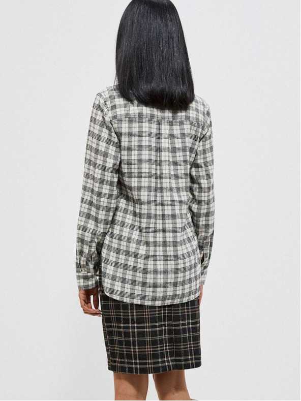 Moodo Черно-бяла дамска карирана риза Moodo