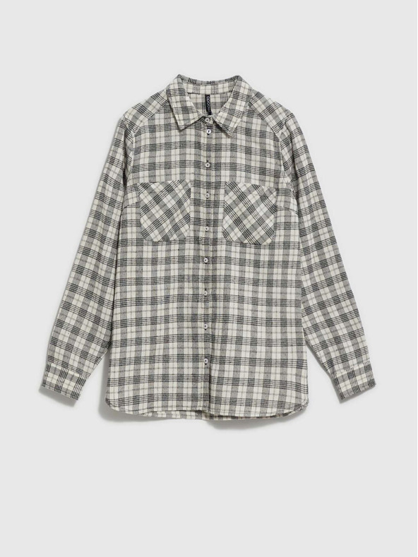 Moodo Черно-бяла дамска карирана риза Moodo