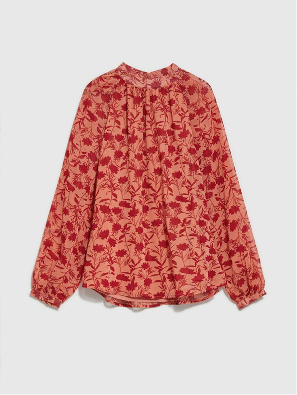 Moodo Виненооранжева дамска блуза с цветя Moodo