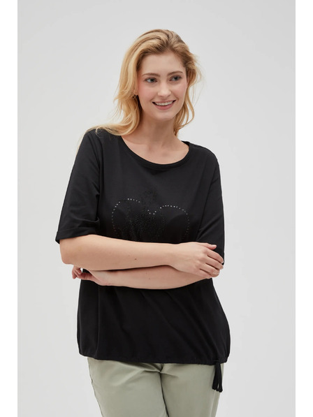 Moodo Дамска черна тениска Moodo