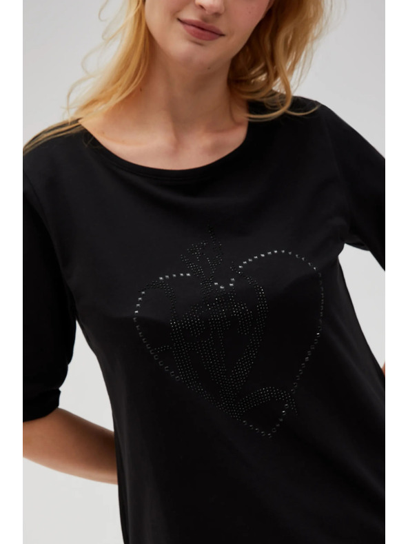 Moodo Дамска черна тениска Moodo