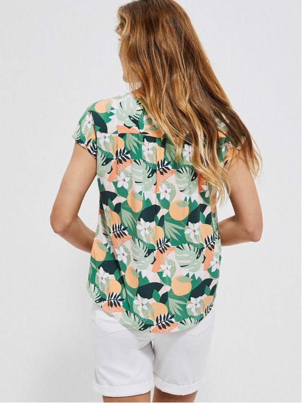 Moodo Зелена дамска шарена блуза Moodo